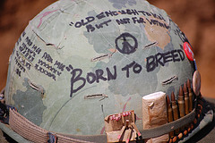 Vietnam War Soldier Helmet, CC Flickr photo by Mattsip